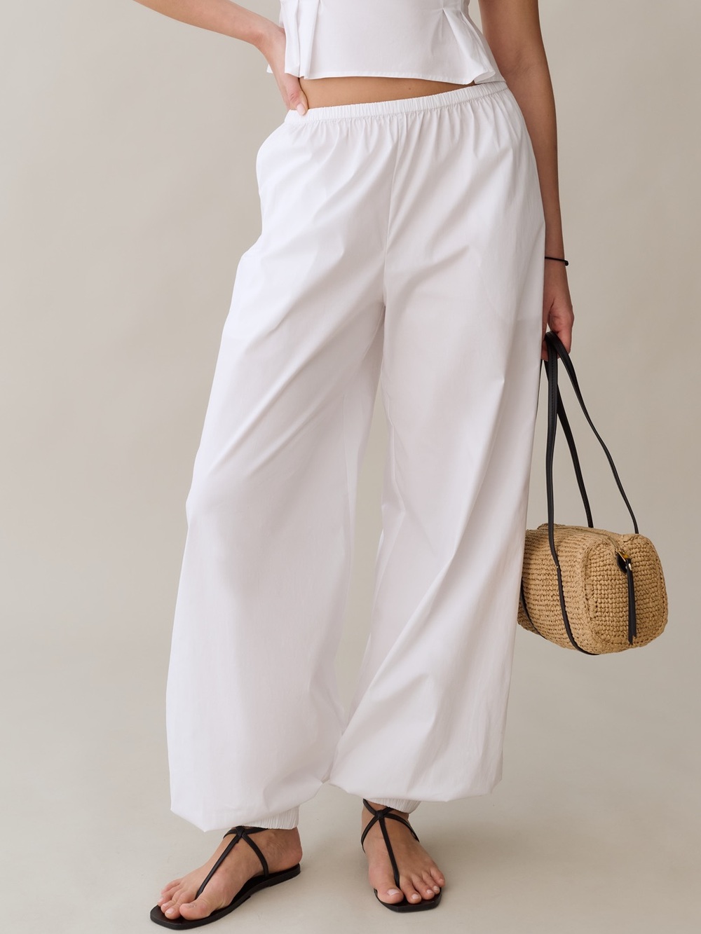 NWT Few moda Lee Cotton Pant size Large L white CAARA